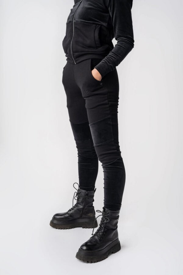 Cotton tracksuit with velour details