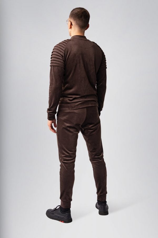 Brown velour tracksuit with pleats - Image 2