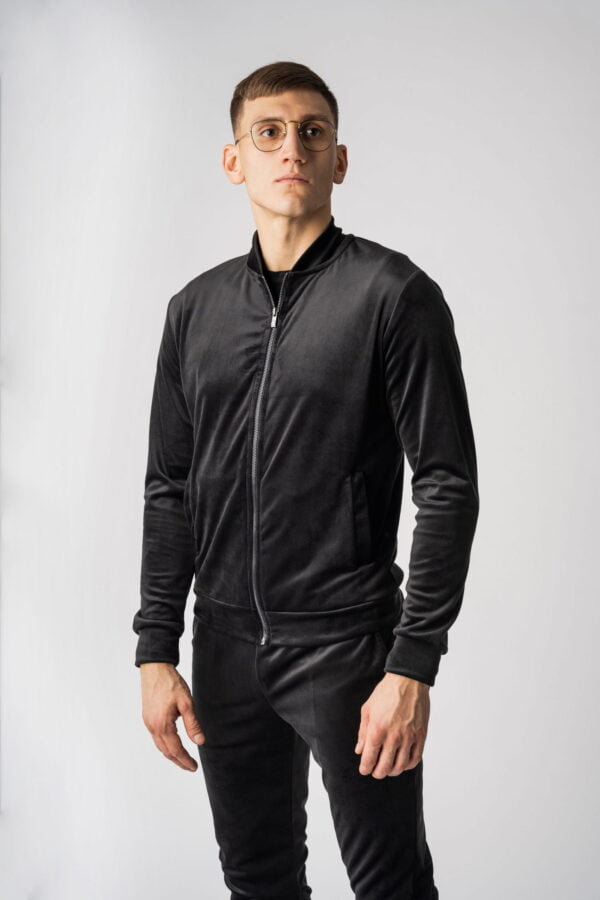 Classic black velour tracksuit