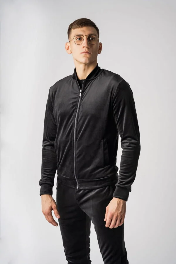 Classic black velour tracksuit