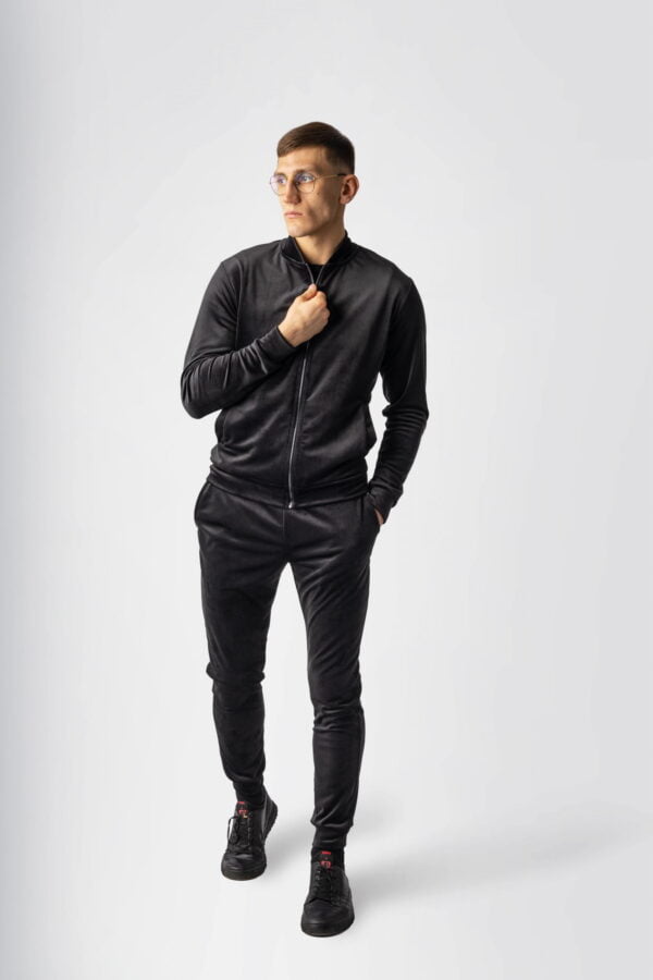 Classic black velour tracksuit