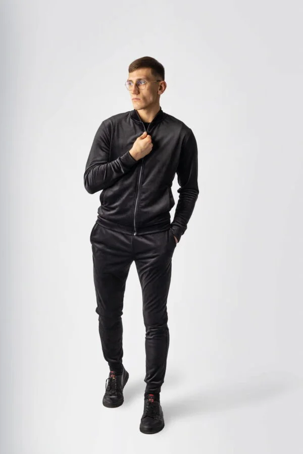 Classic black velour tracksuit