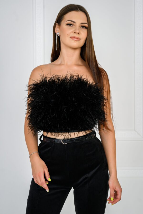 Black set with feather corset