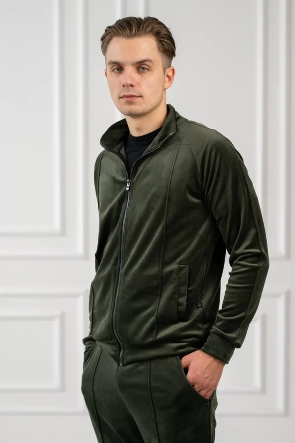 Vyriškas Chaki veliūrinis džemperis