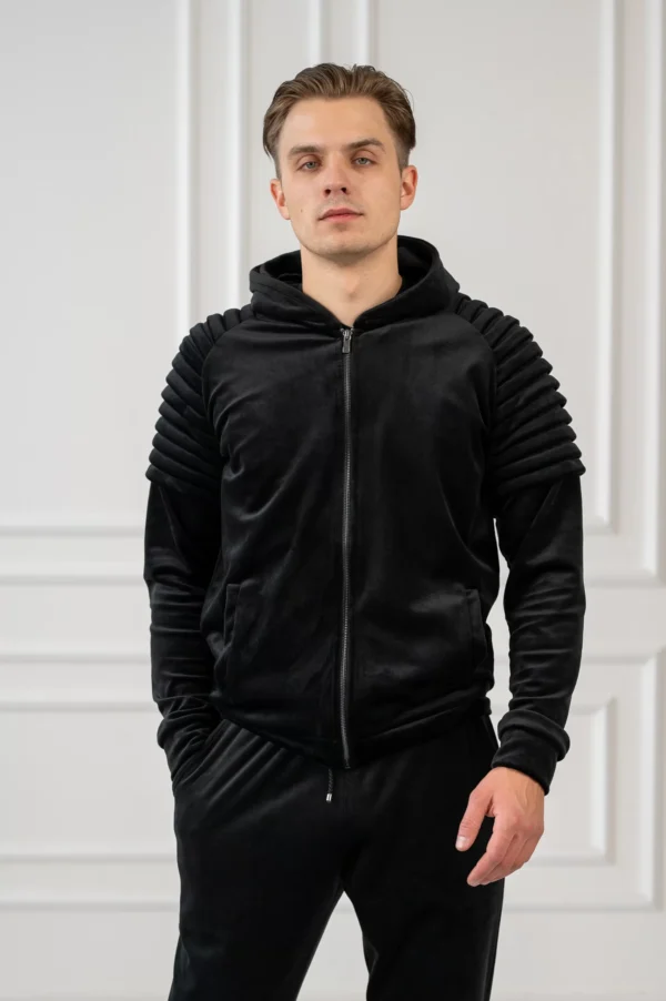 "Black" Vyriškas veliūrinis džemperis