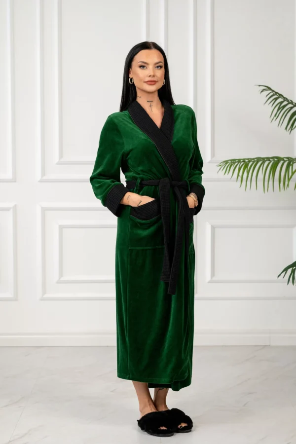Green&Waffle velour bathrobe