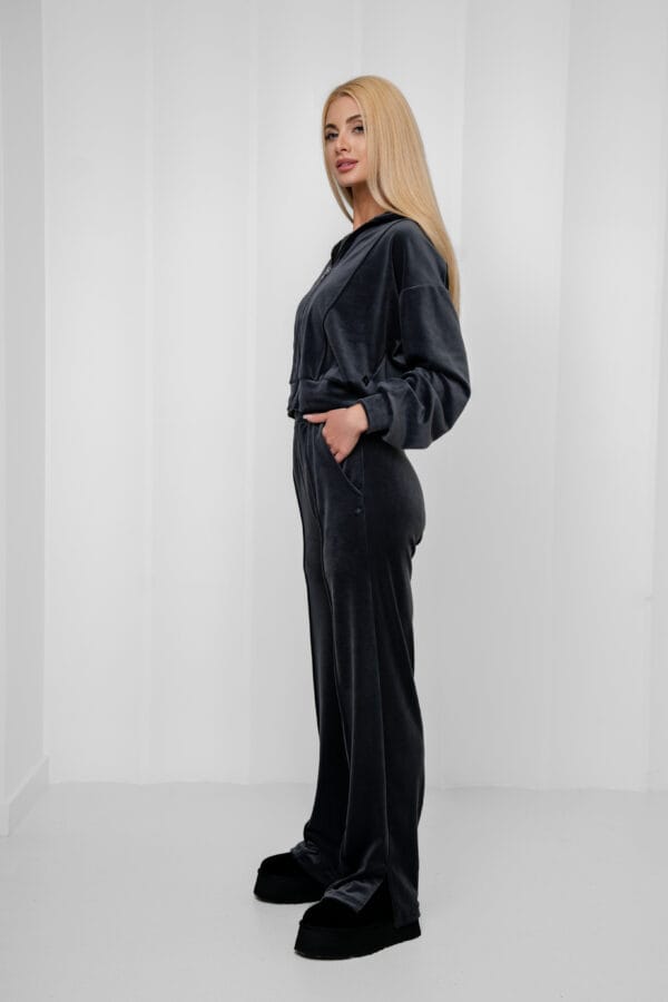 “Lounge” Grey velour pants