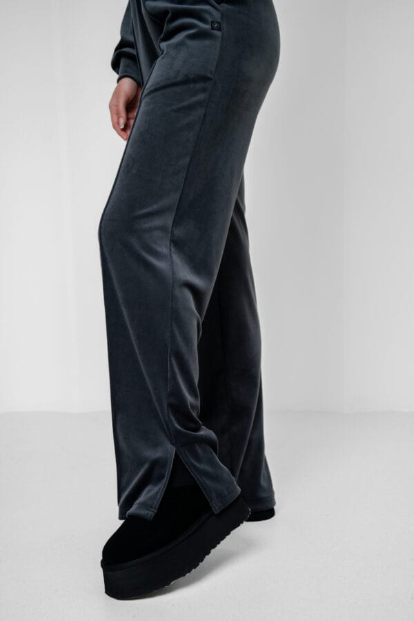 “Lounge” Grey velour pants