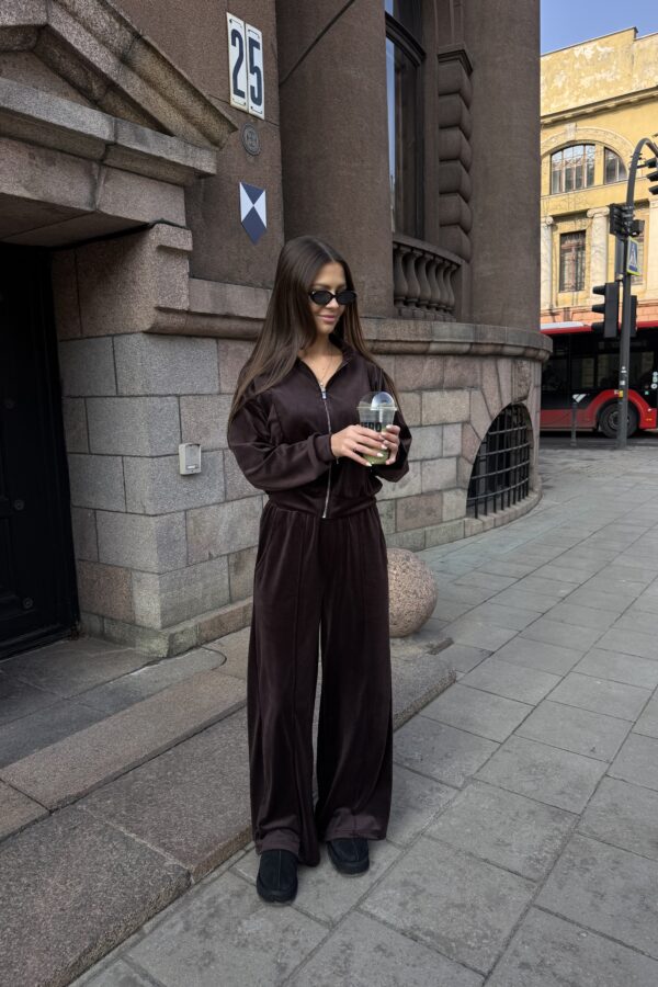 “Lounge” Chocolate velour pants